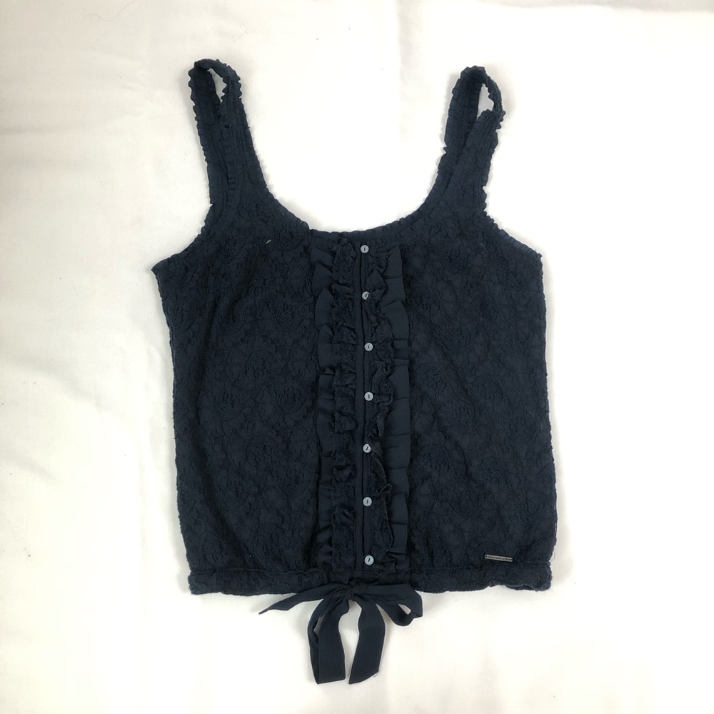NWOT Romantic Navy Lace Detailed Blouse Tank Top